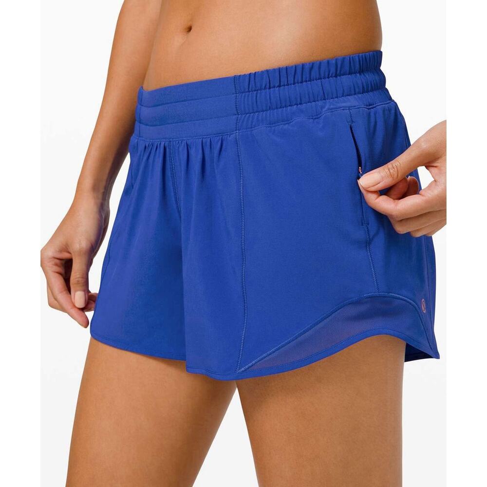 Lululemon Hotty Hot Low-Rise Lined Short 4" Harbor Blue